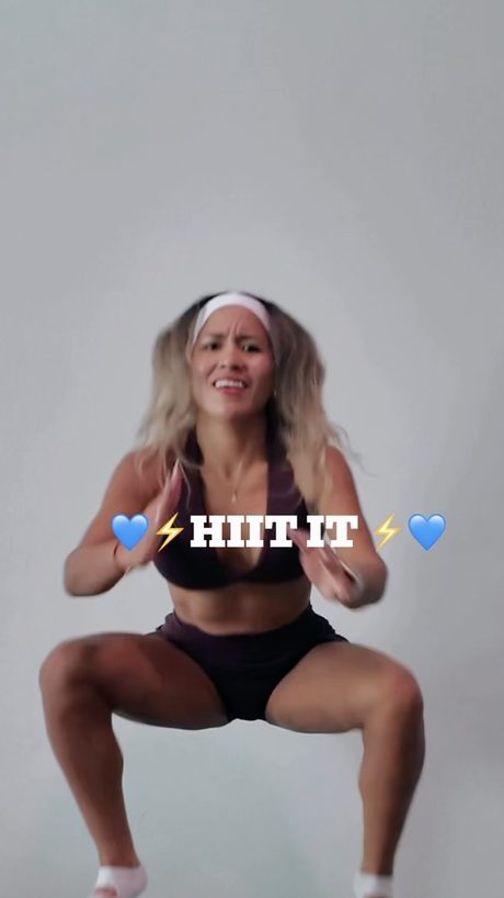 Mid-bounce on a mini trampoline
