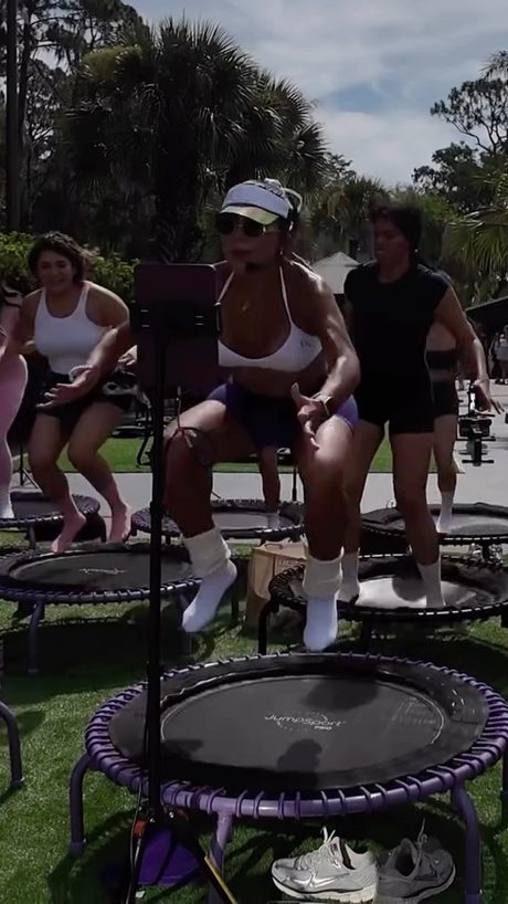 An outdoor rebounding session